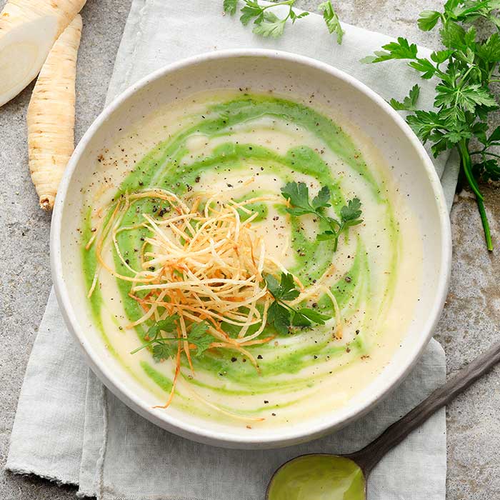 Cream of parsley root soup